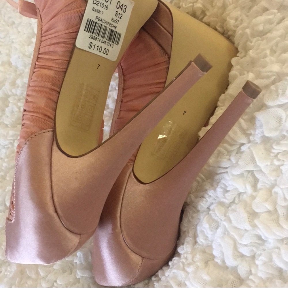 Pink Satin & Chiffon High Heels - Picture 6 of 12